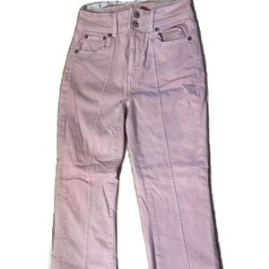 American Eagle Pink Mid to High Rise Flare Jeans